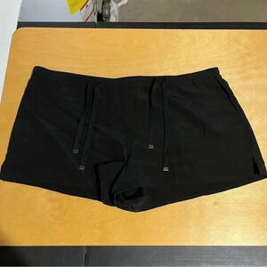 David Lerner Womens 100% Silk Drawstring Black Short Shorts Black Size Small